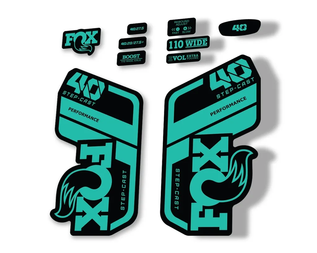 FOX 40 Step Cast SC 2021 Performance Fork Decals Suspension Sticker Dolphin
