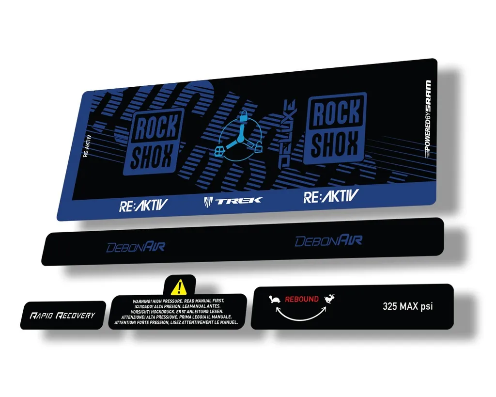 Rock Shox Deluxe RT3 RE AKTIV 2020 Rear Shock Decal Sticker Set Dark Blue