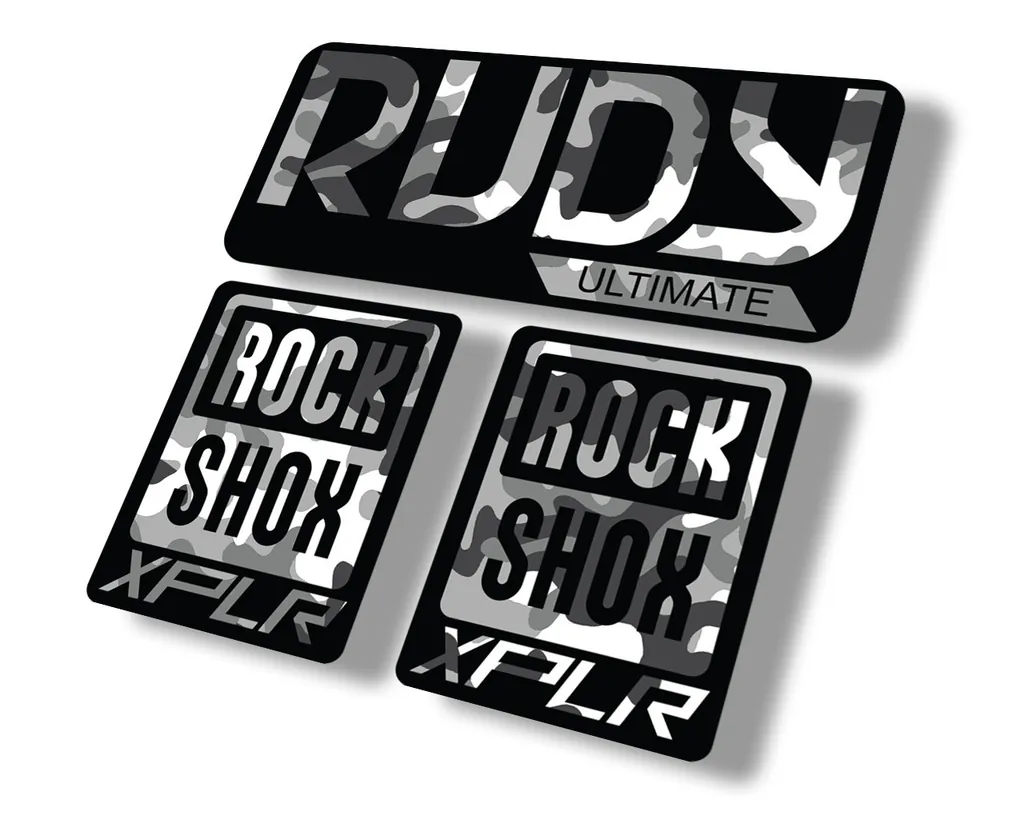 Rock Shox Rudy Ultimate XPLR Gravel Fork Decal Bike Cycling Sticker White Camo