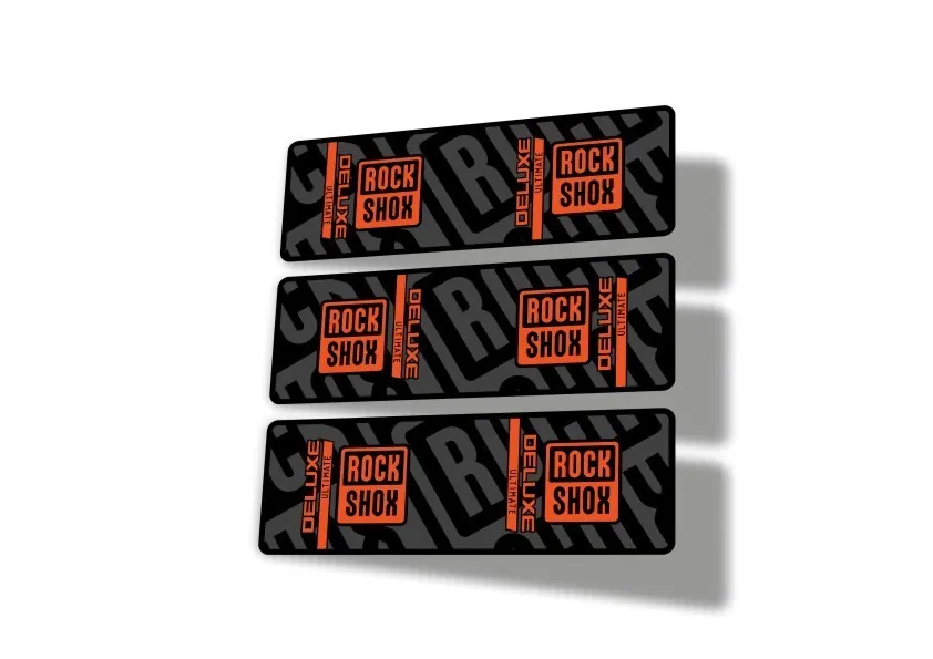 Rock Shox 2023 Deluxe Ultimate Rear Shock Decal Sticker Adhesive Set Orange