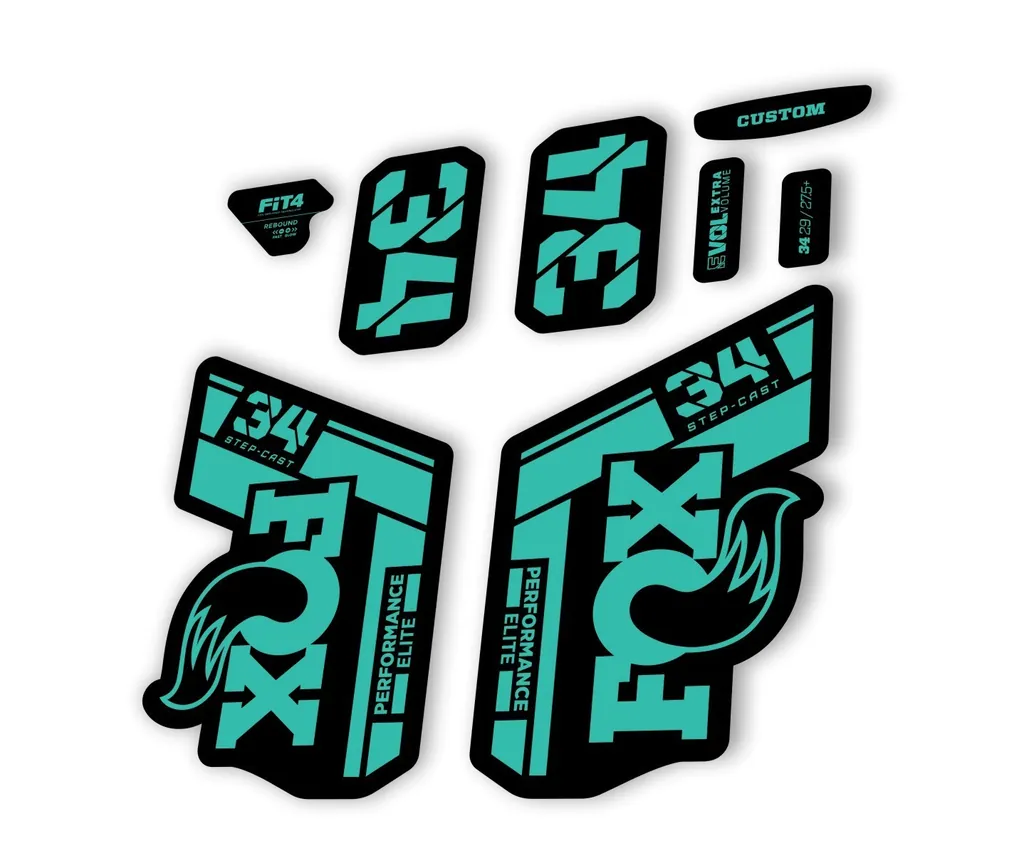 FOX 34 Step Cast Elite 2021 Factory Fork Decals Suspension Sticker Dolphin