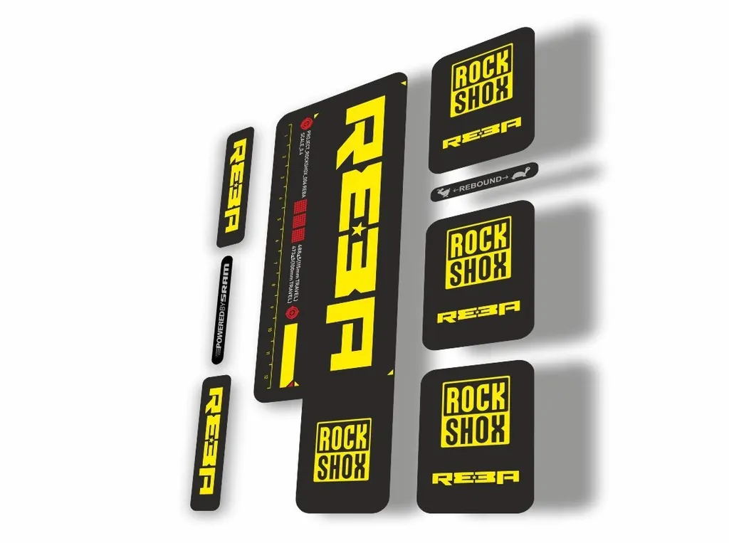 Rock Shox REBA 2009 Fork Decal Kit Mountain Bike Cycling Sticker Adhesive Yellow