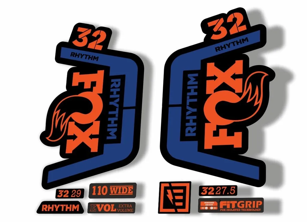 FOX 32 Rhythm 2019 Forks Suspension Factory Decal Sticker Dark Blue Orange