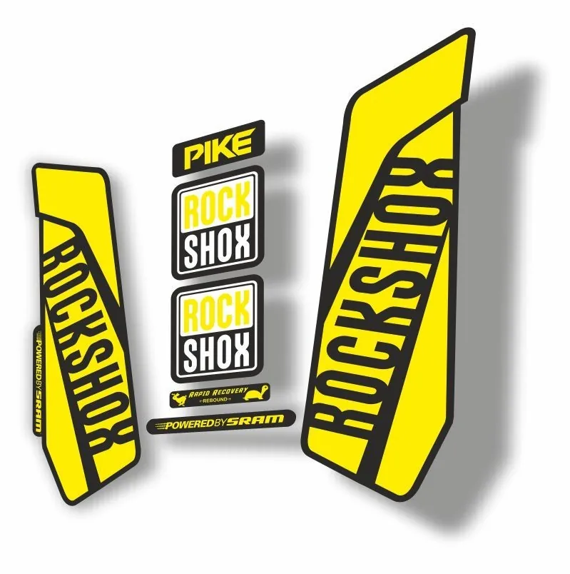 Rock Shox Pike 2016 Mountain Bike Cycling Decal Kit Sticker Adhesive Yellow