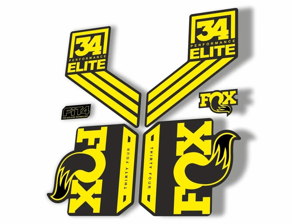 FOX 34 Elite Performance 2017-18 Fork Suspension Factory Decal Sticker Yellow