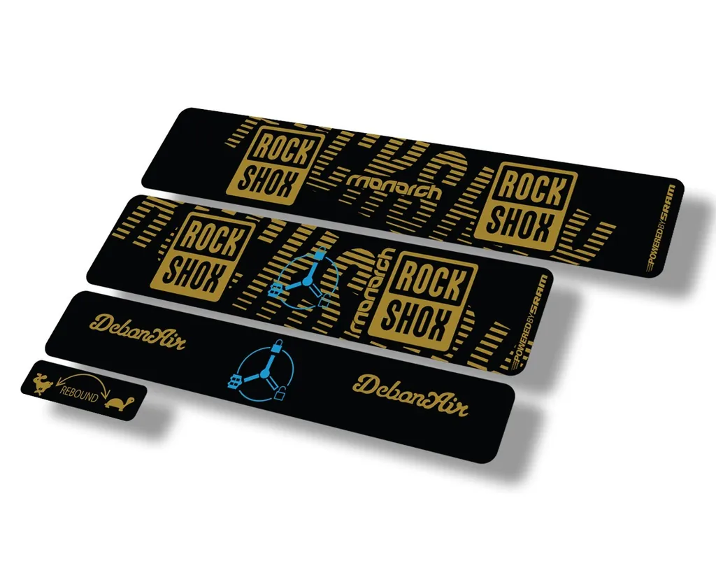 Rock Shox MONARCH 2020 RT3 Rear Shock Decal Sticker Adhesive Set Gold