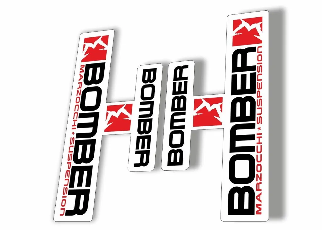 Marzocchi Bomber Generic 2006 Fork Suspension Sticker Decal Kit Adhesive White