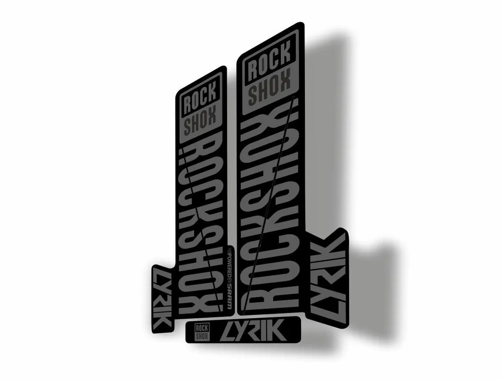 Rock Shox LYRIK 2018 Mountain Bike Cycling Decal Kit Sticker Adhesive Gray