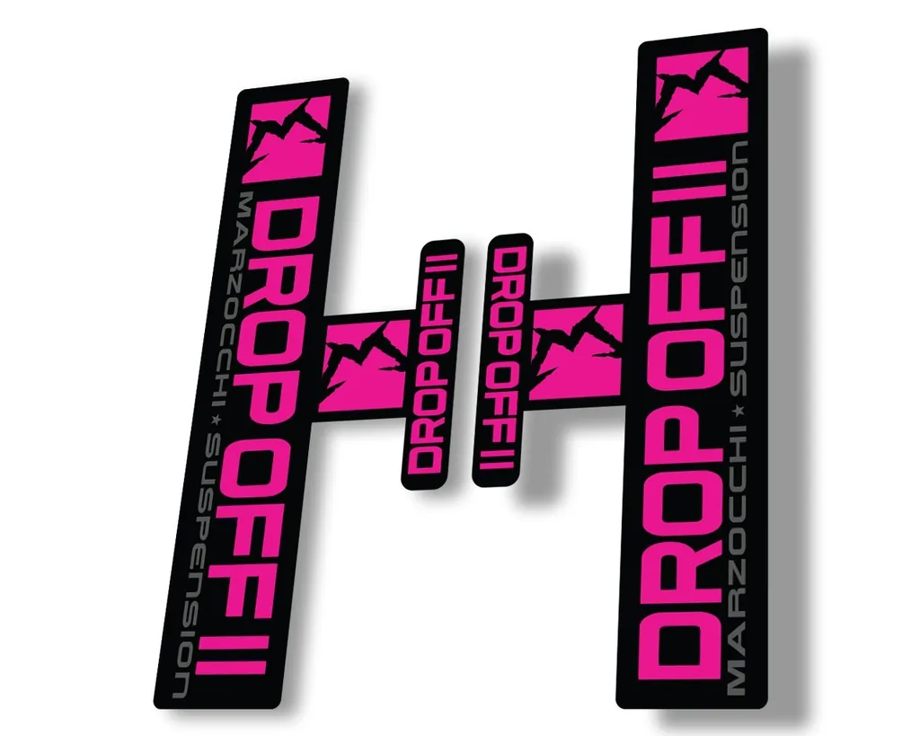 Marzocchi Drop Off II 2 2006 Fork Suspension Sticker Decal Kit Adhesive Pink