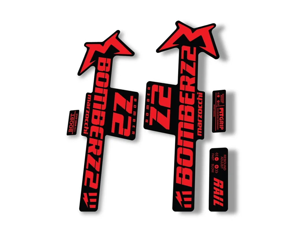 Marzocchi Bomber Z2 E Bike 2022 Fork Suspension Sticker Decal Kit Red