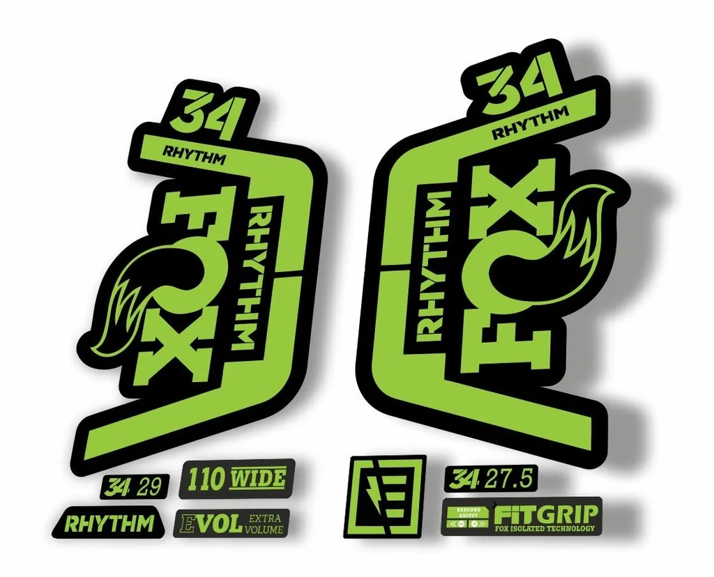FOX 34 Rhythm 2019 Forks Suspension Factory Decal Sticker Adhesive Green