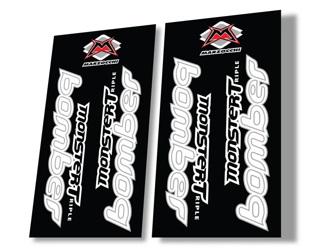 Marzocchi Bomber Monster Triple 1999 Suspension Decal Kit Sticker Set White