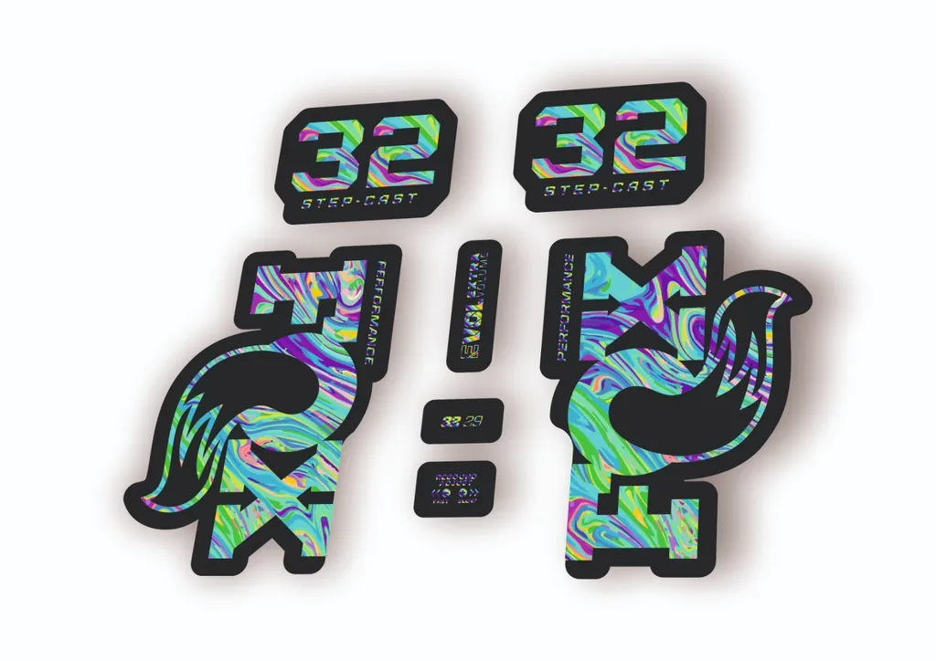 Fox 32 Step Cast Performance 2025 Fork Factory Decal Sticker Adhesive Oil Slick1