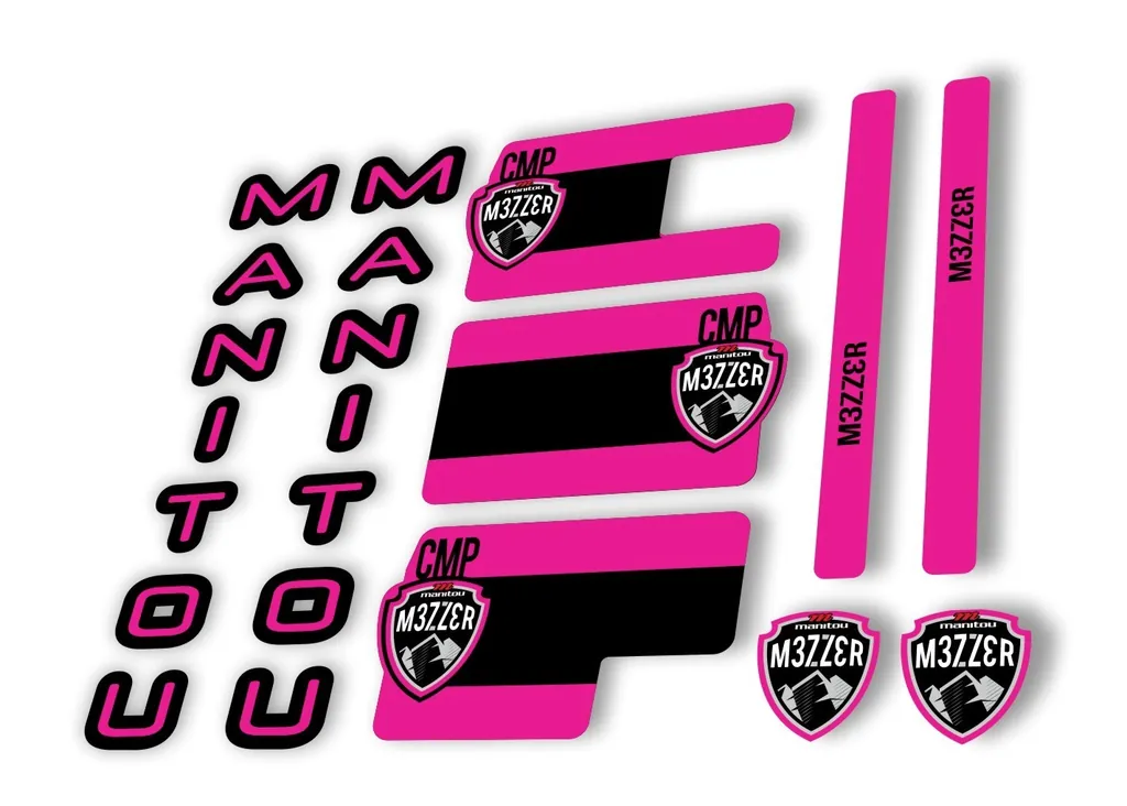 Manitou Mezzer Comp 2020 Fork Suspension Decal Kit Sticker Set Pink