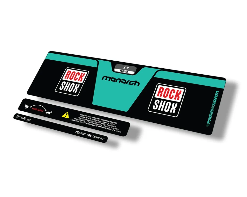 Rock Shox 2014 Monarch XX Rear Shock Decal Sticker Adhesive Set Dolphin