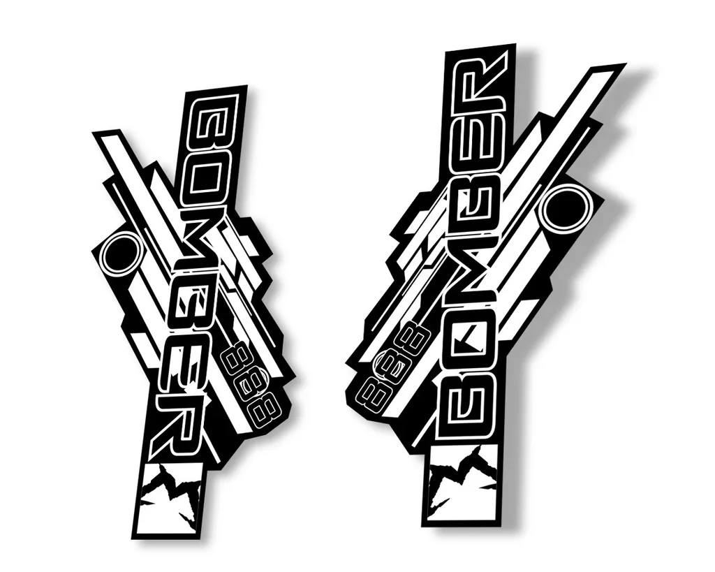 Marzocchi Bomber 888 RCV 2014 Fork Suspension Sticker Decal Kit Adhesive White