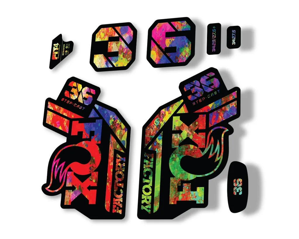 FOX 36 Step Cast SC 2021 Factory Fork Decals Suspension Sticker Oil Slick