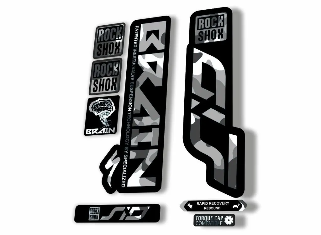 Rock Shox SID Brain ULTIMATE 2020 Mountain Bike Cycling Decal Sticker White Camo