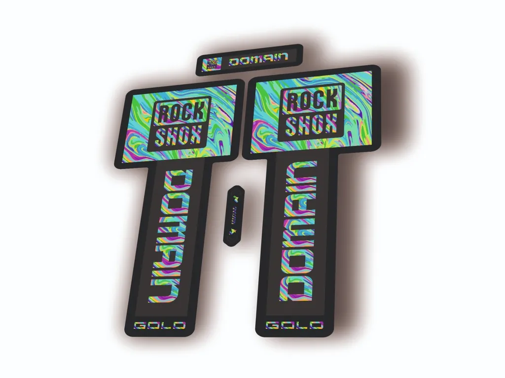 Rock Shox DOMAIN GOLD 2025 Mountain Bike Cycling Decal Sticker Oil Slick 1