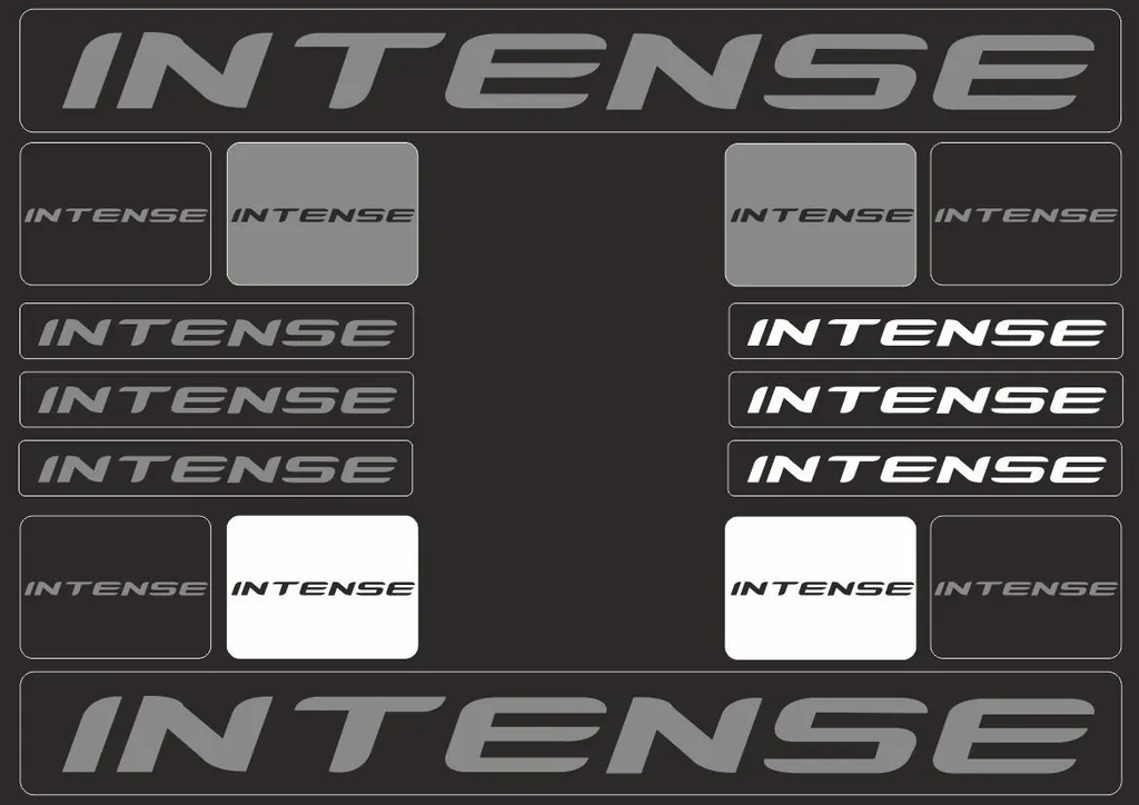 Bicycle Vinyl Frame Stickers – Compatible with INTENSE Bikes – Gray