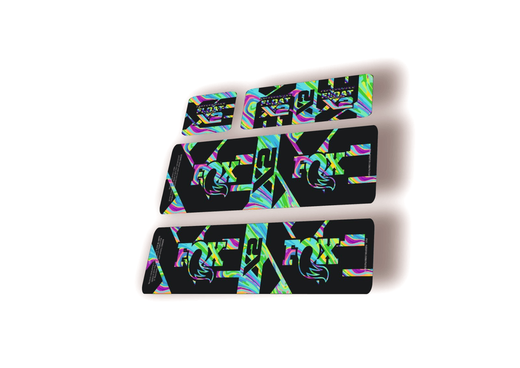 FOX Float X2 Performance 2026 Rear Shock Decal Sticker Kit Adhesive Oil Slick 1