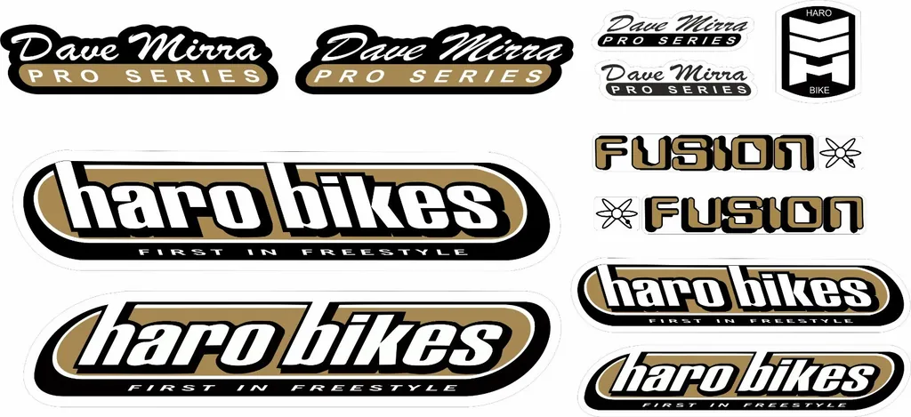 Bicycle Vinyl Frame Stickers – Compatible with HARO Fusion Dave Mirra Bikes