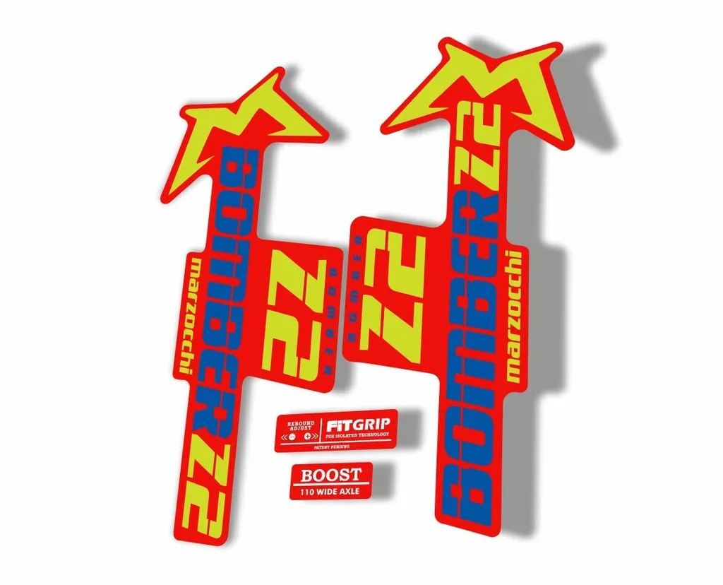 Marzocchi Bomber Z2 2020 Fork Suspension Sticker Decal Kit Adhesive Red Blue