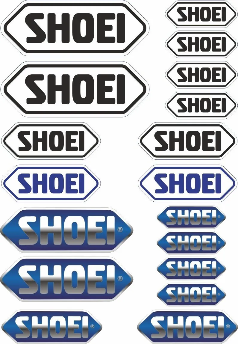 SHOEI Helmet Decals Stickers Moto Motorcycle Sponsor Sticker Sheet Adhesive 18Pc
