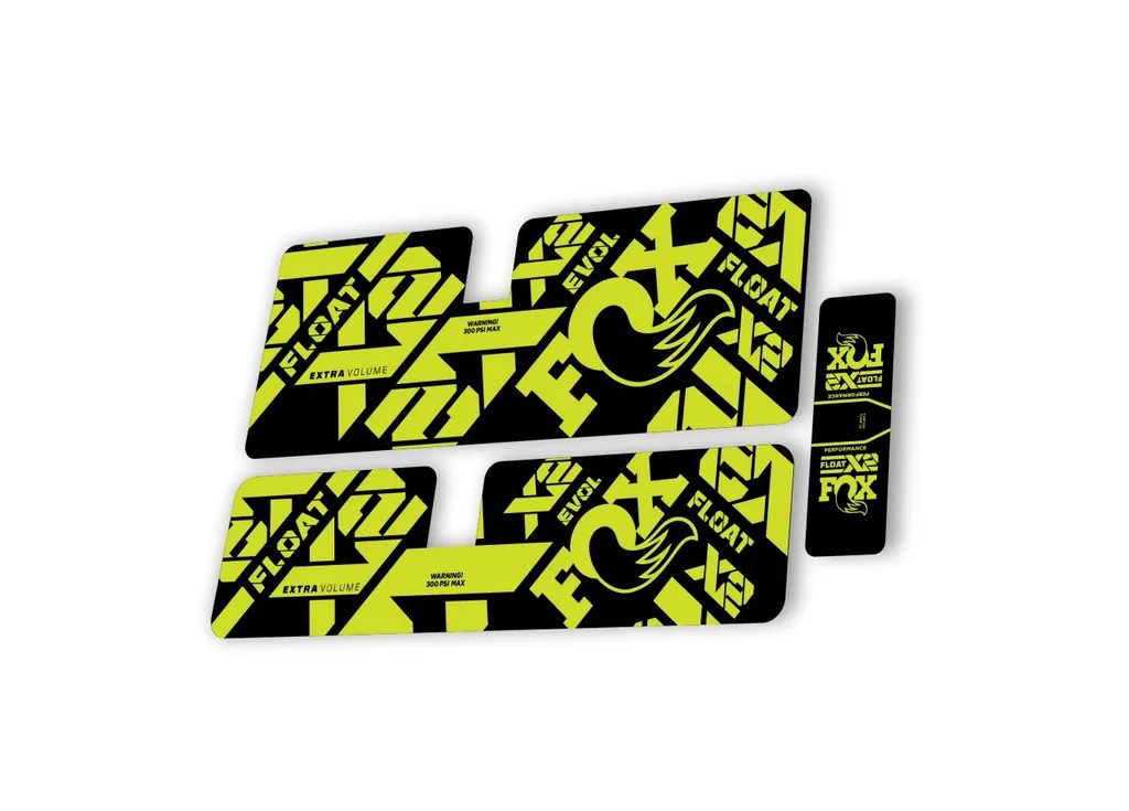 FOX Float X2 Performance 2021 Rear Shock Suspension Sticker Decal Kit Lime Green