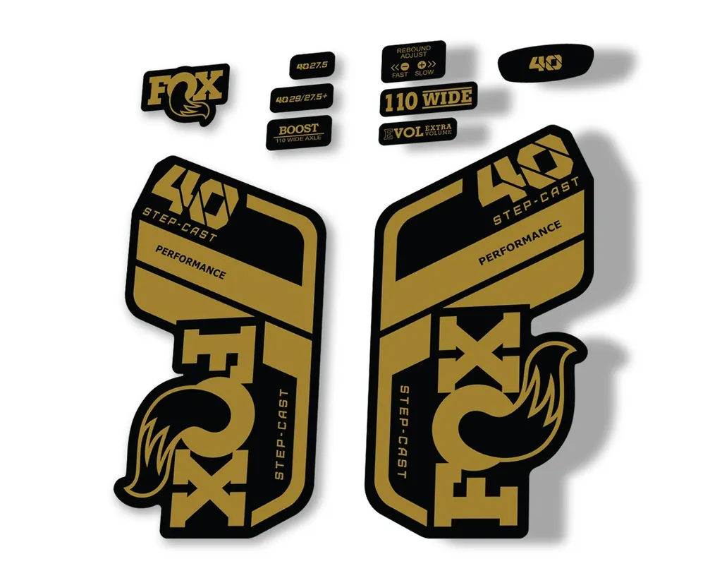 FOX 40 Step Cast SC 2021 Performance Fork Decals Suspension Sticker Gold