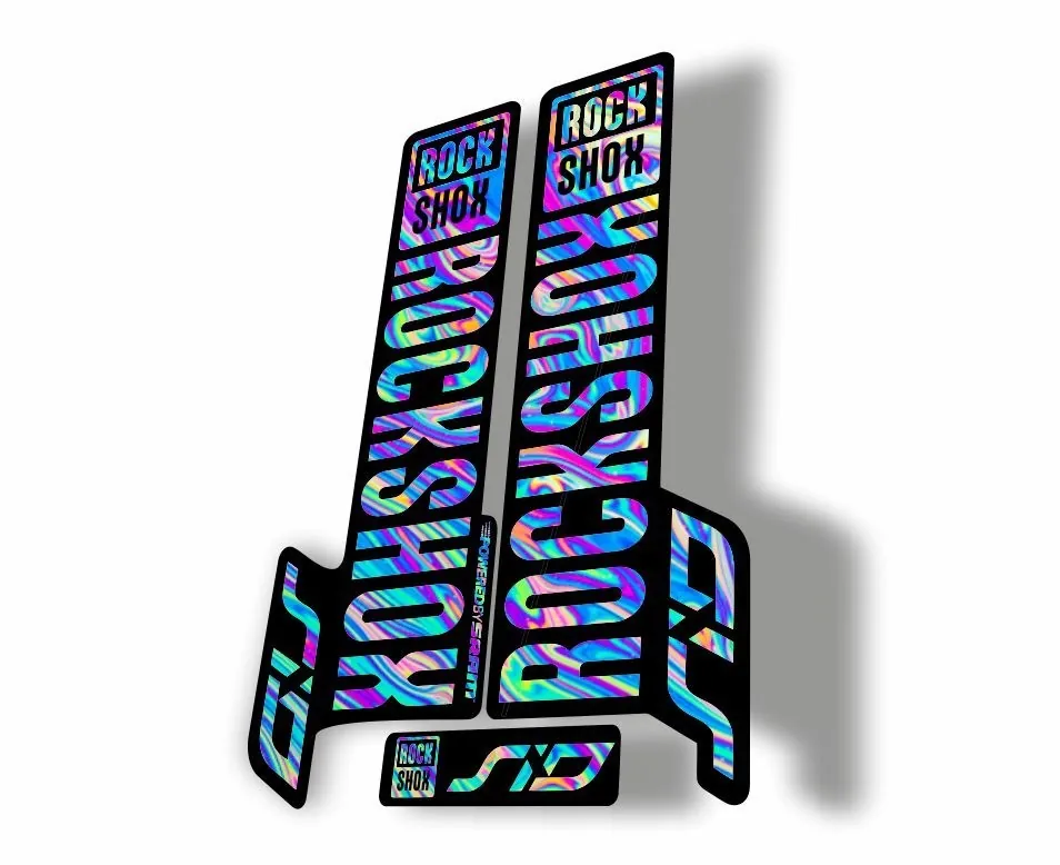 Rock Shox SID 2018 Mountain Bike Cycling Decal Kit Sticker Adhesive Oil Slick 1