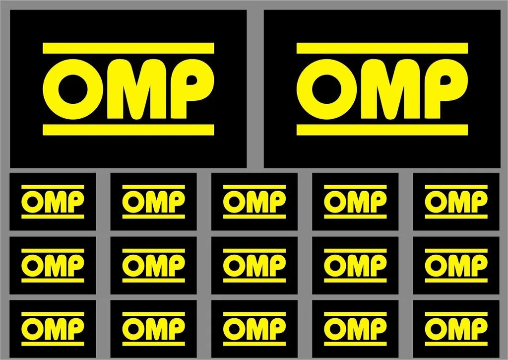 OMP Motorcycle Decal Set Quality Sticker Vinyl Graphic Logo Adhesive Kit 18 Pcs