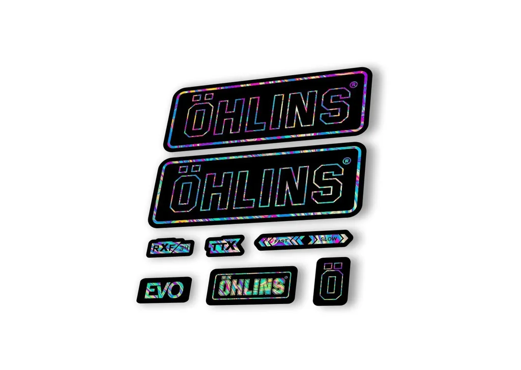 Ohlins RXF34 EVO 2018 Rear Shock Decal Mountain Bike Cycling Sticker Oil Slick 1
