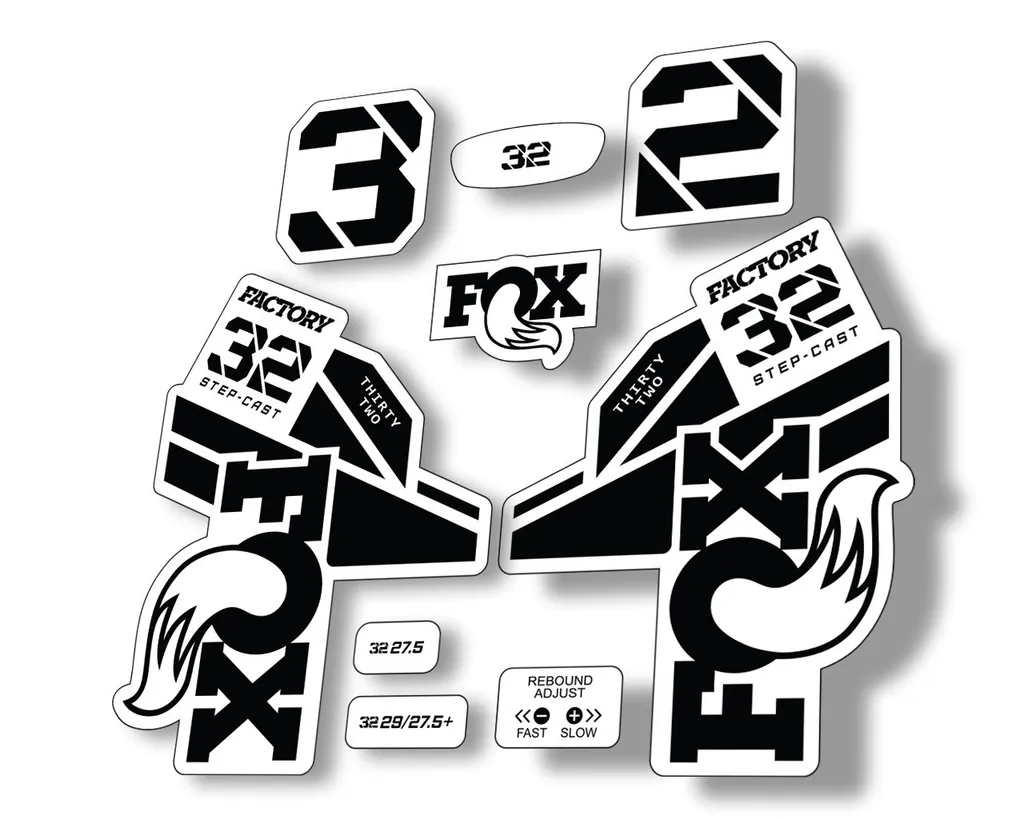 FOX 32 Step Cast 2021 Factory Fork Decals Suspension Sticker Black