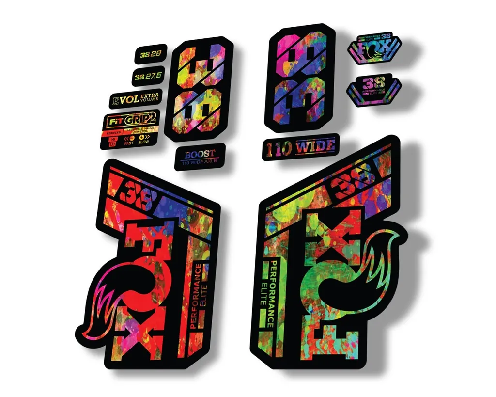 FOX 38 Performance Elite 2021 Forks Suspension Factory Decal Sticker Oil Slick