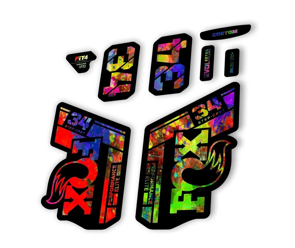 FOX 34 Step Cast Elite 2021 Factory Fork Decals Suspension Sticker Oil Slick