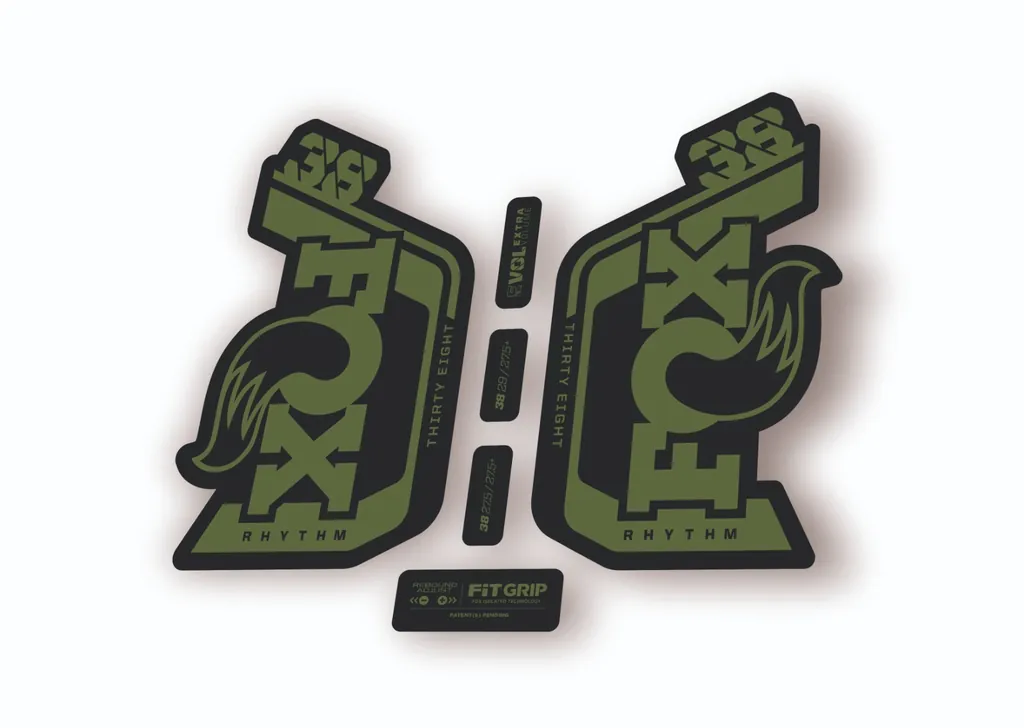 Fox 38 Rhythm 2024 Fork Suspension Factory Decal Sticker Adhesive Olive