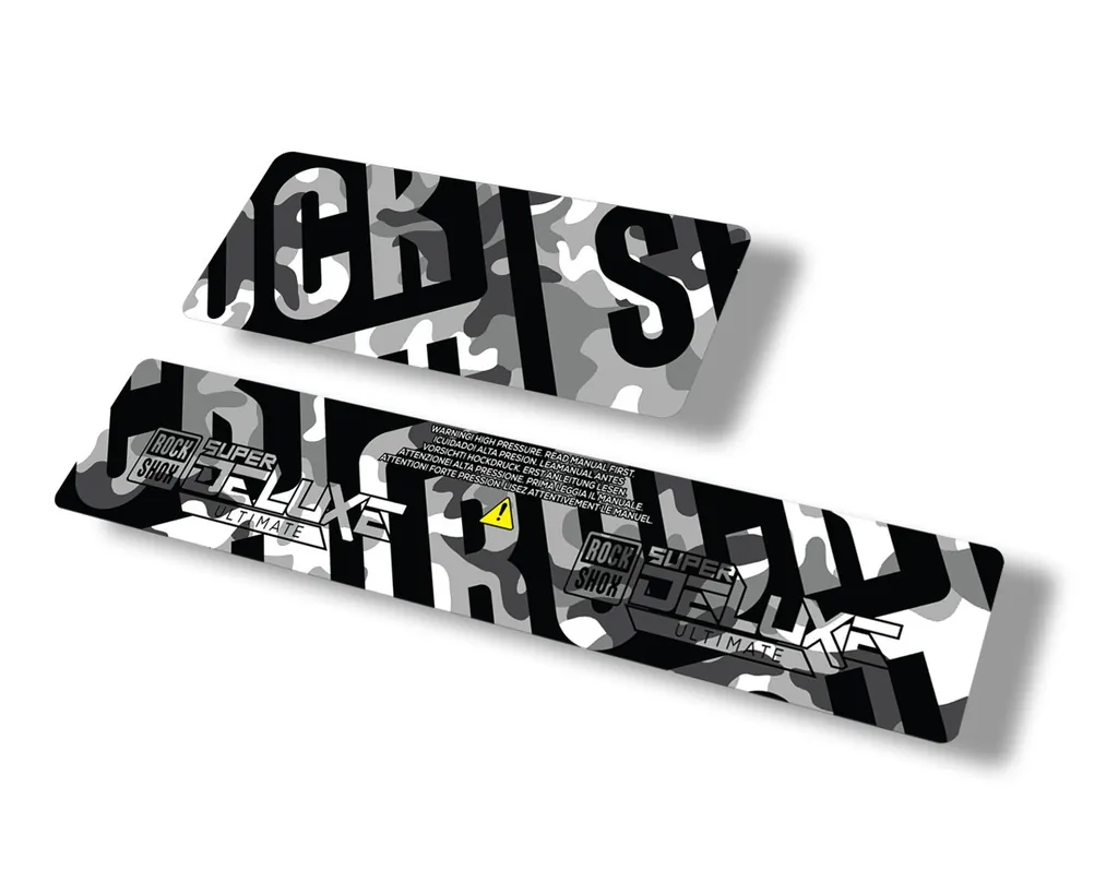 Rock Shox 2021 Super Deluxe Ultimate Rear Shock Decal Sticker Set White Camo