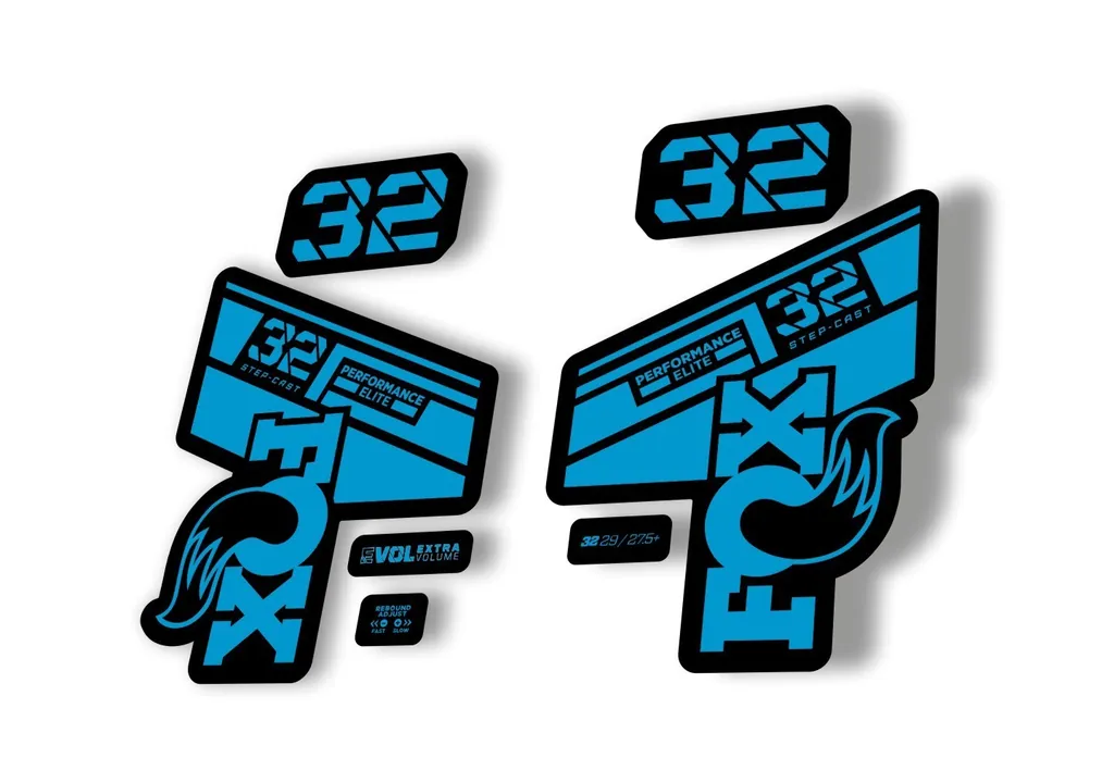 FOX 32 Step Cast Elite 2021 Factory Fork Decals Suspension Sticker Blue
