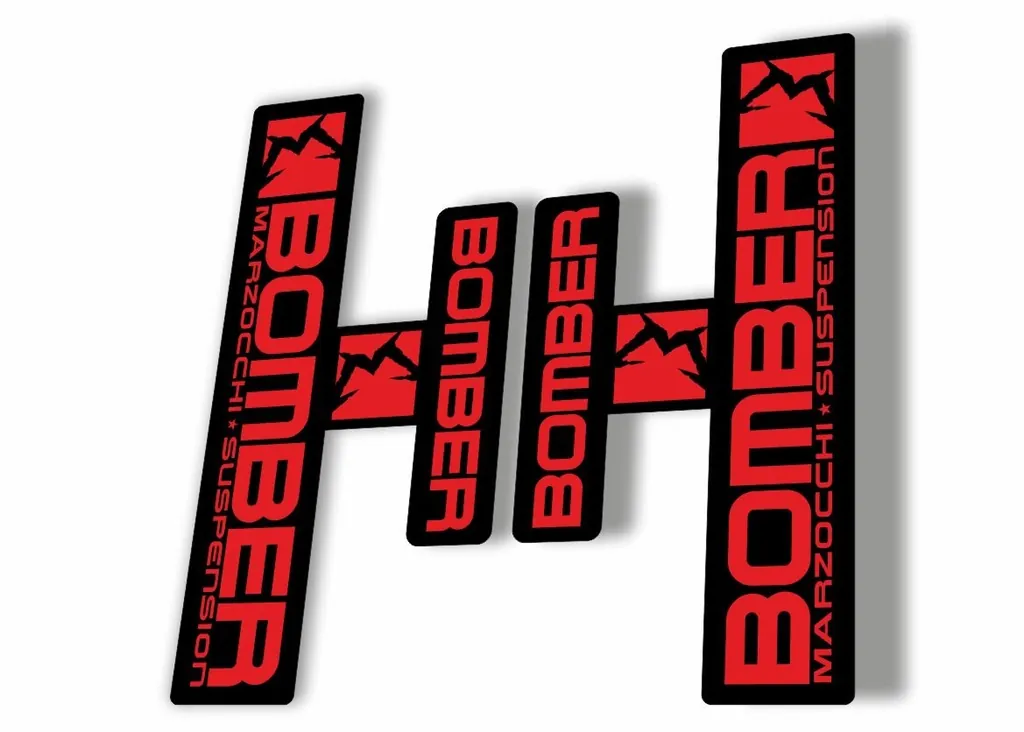 Marzocchi Bomber Generic 2006 Fork Suspension Sticker Decal Kit Adhesive Red