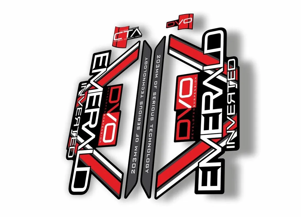 DVO 2016 EMERALD 27.5 - 29 Fork Suspension Sticker Decal Kit Adhesive Red
