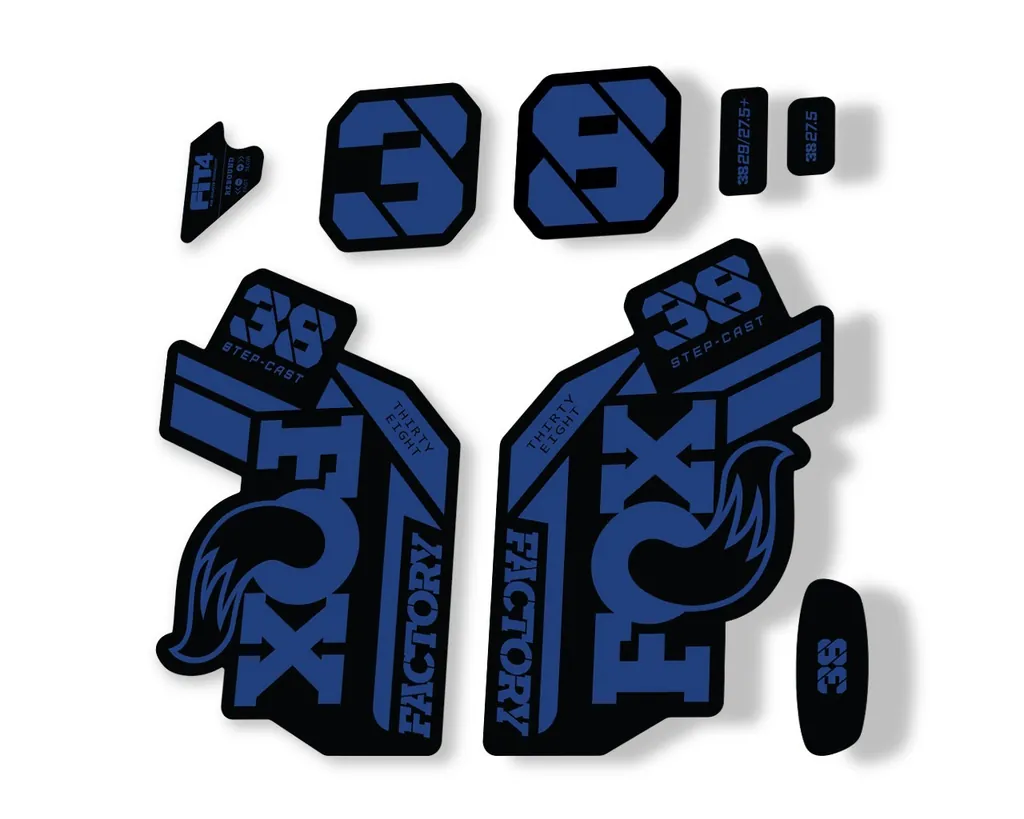 FOX 38 Step Cast SC 2021 Factory Fork Decals Suspension Sticker Dark Blue