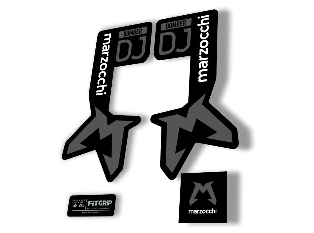 Marzocchi Bomber DJ 2025 Fork Suspension Sticker Decal Kit Adhesive Gray