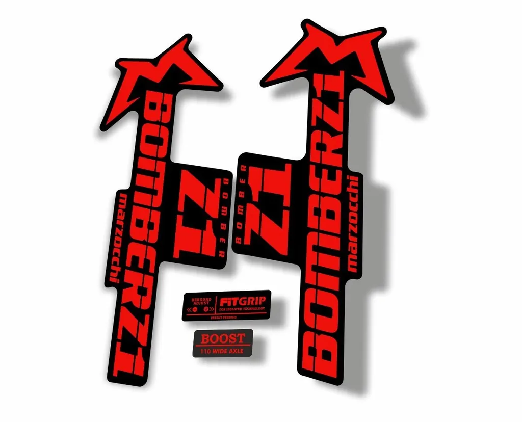 Marzocchi Bomber Z1 2018 Fork Suspension Sticker Decal Kit Adhesive Red
