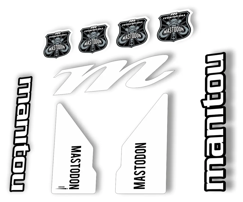 Manitou Mastadon 2017 Fork Suspension Decal Kit Sticker Set White