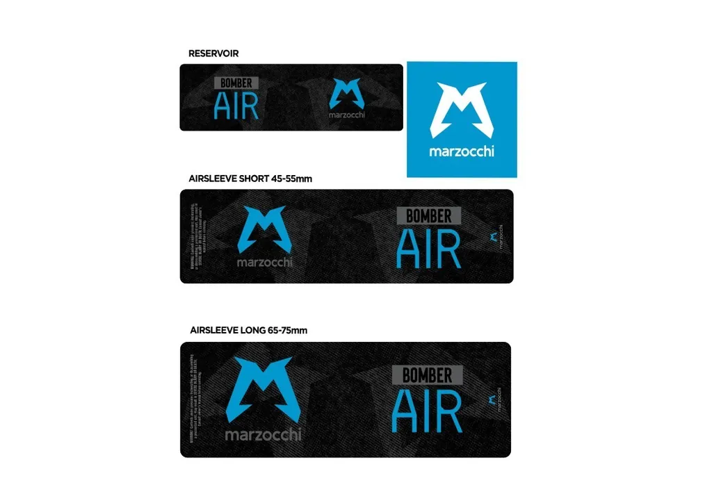 Marzocchi Bomber Air 2024 Rear Shock Sticker Decal Kit Adhesive Blue