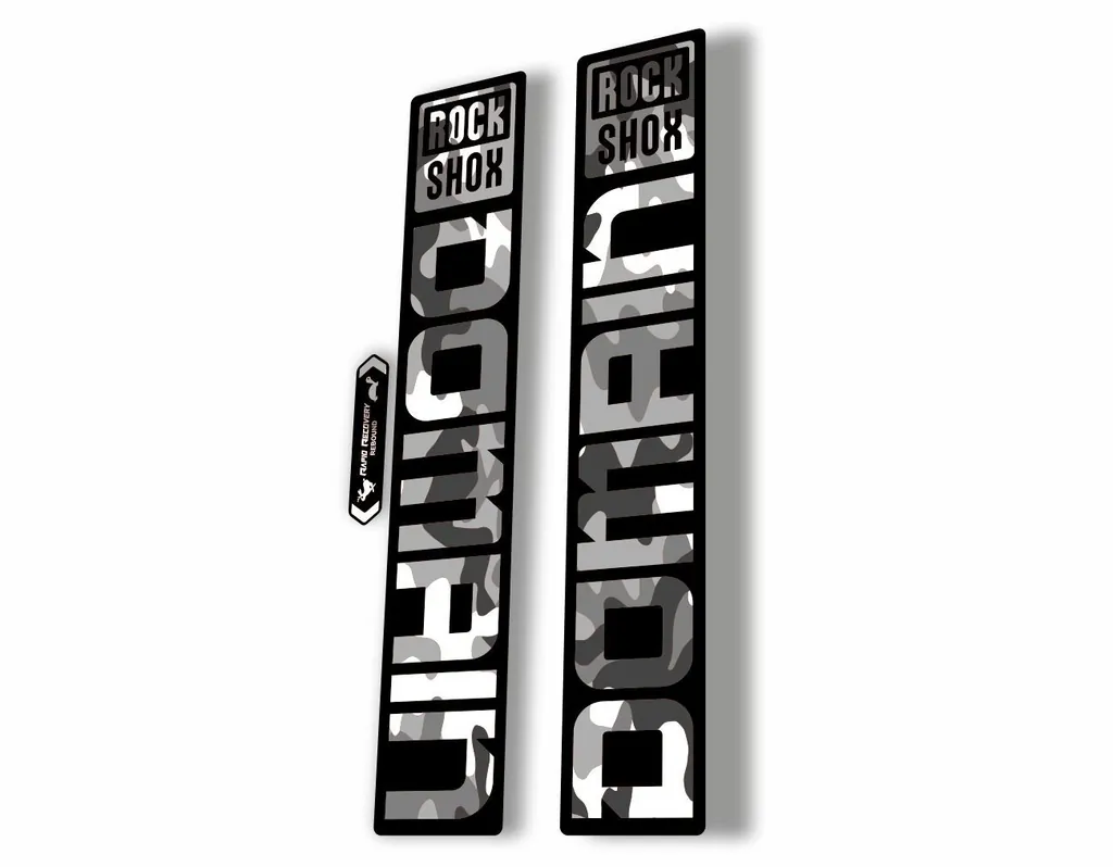 Rock Shox DOMAIN 2022 Mountain Bike Cycling Decal Sticker Adhesive White Camo