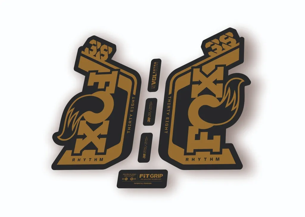 Fox 38 Rhythm 2024 Fork Suspension Factory Decal Sticker Adhesive Gold