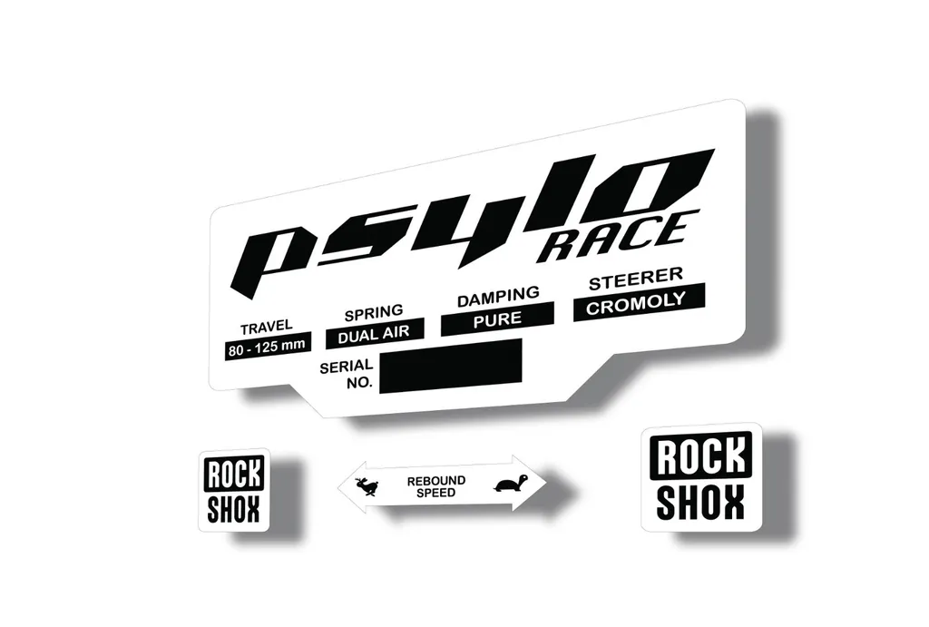 Rock Shox PSYLO 2002 Mountain Bike Cycling Decal Kit Sticker Adhesive Black