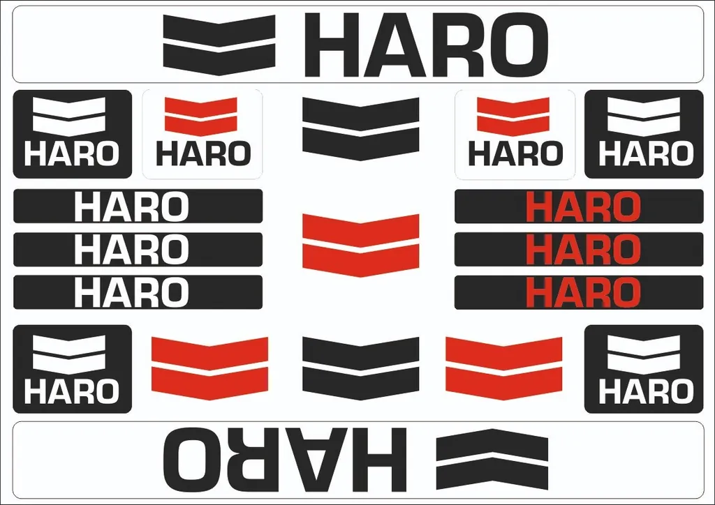 Bicycle Vinyl Frame Stickers – Compatible with HARO Bikes – Black